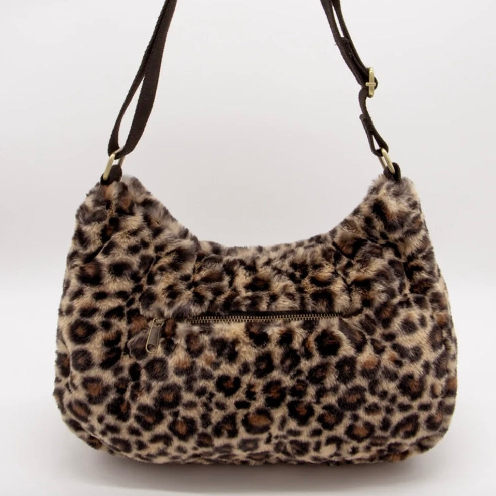 Sac Rosa fausse fourrure léopard