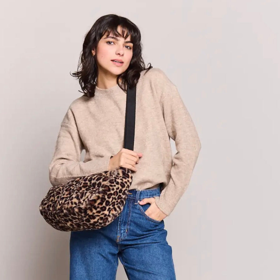 Sac Rosa fausse fourrure léopard