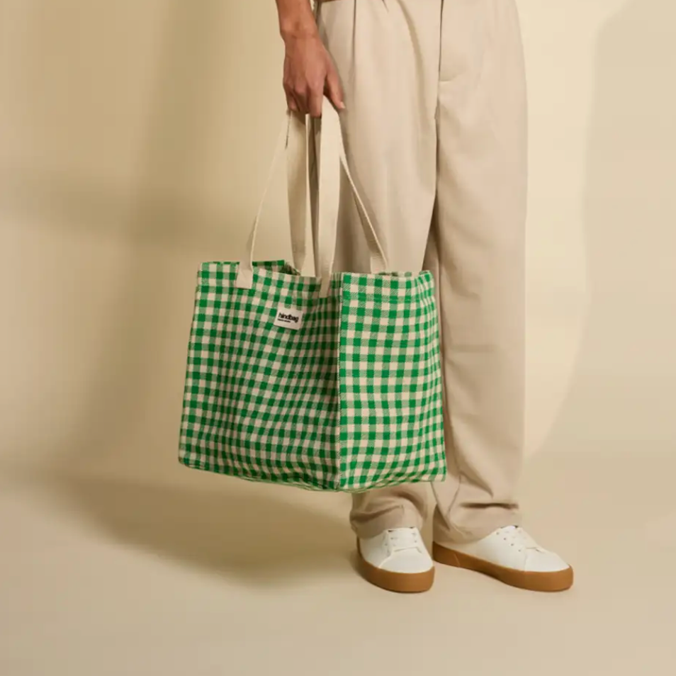 sac cabas vichy vert