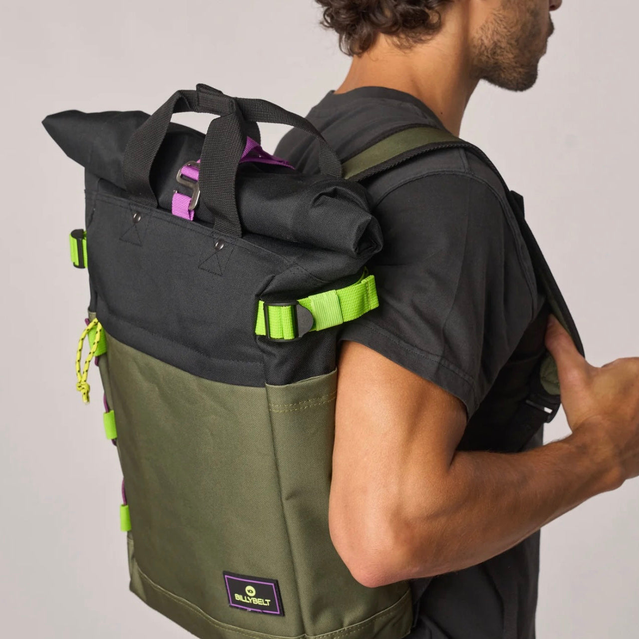Sac a dos Rolltop Kaki/Noir
