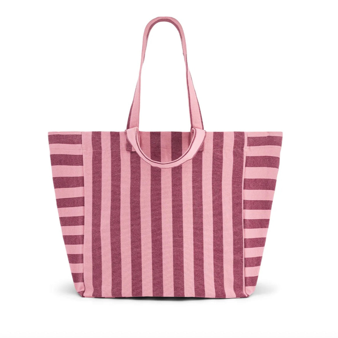 Sac cabas rayures bordeaux bubble pink