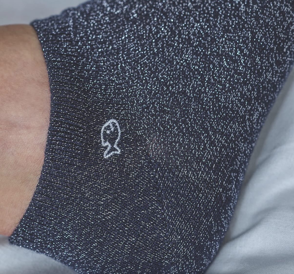 Socquette coton Marine paillettes