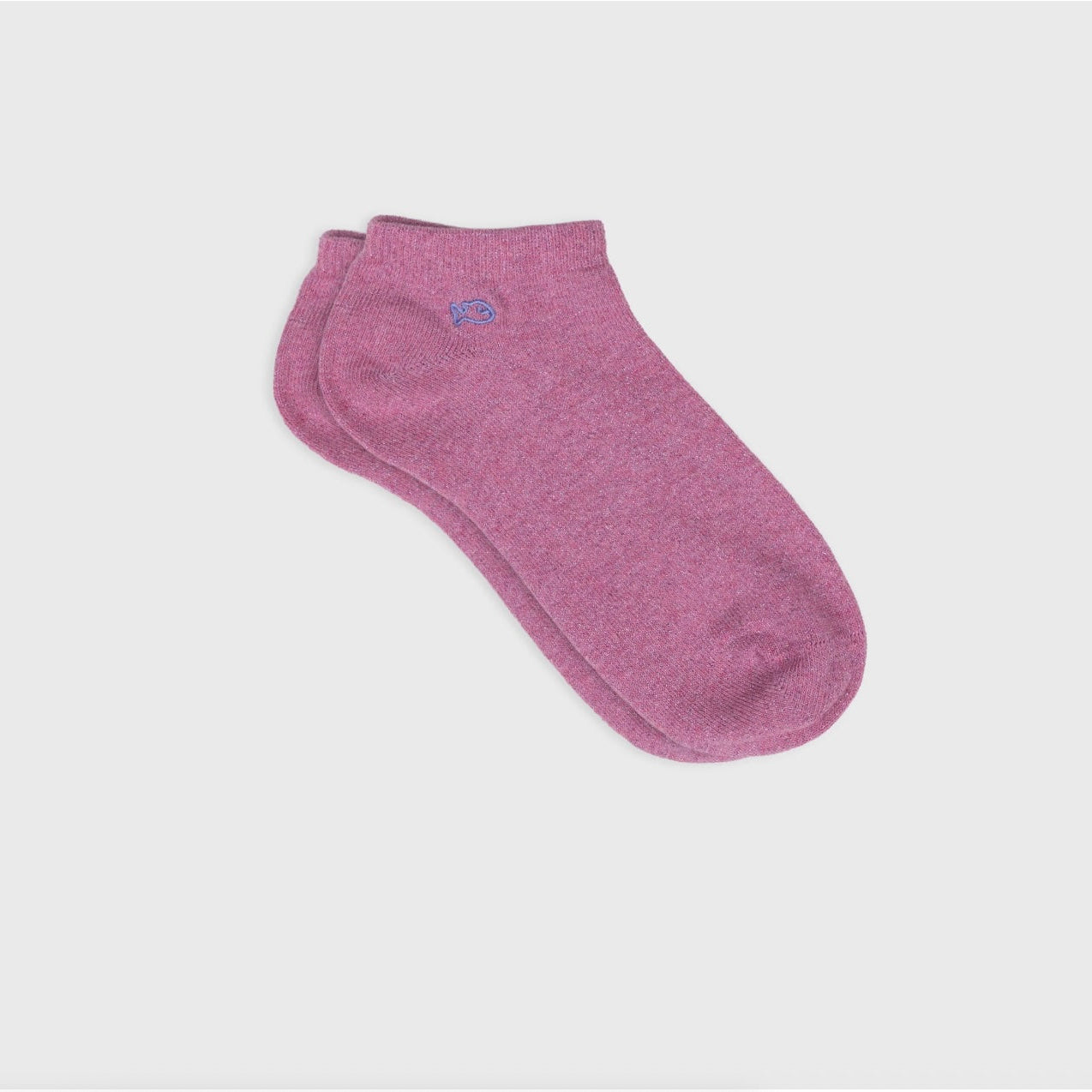 Socquette coton rose pâle paillettes