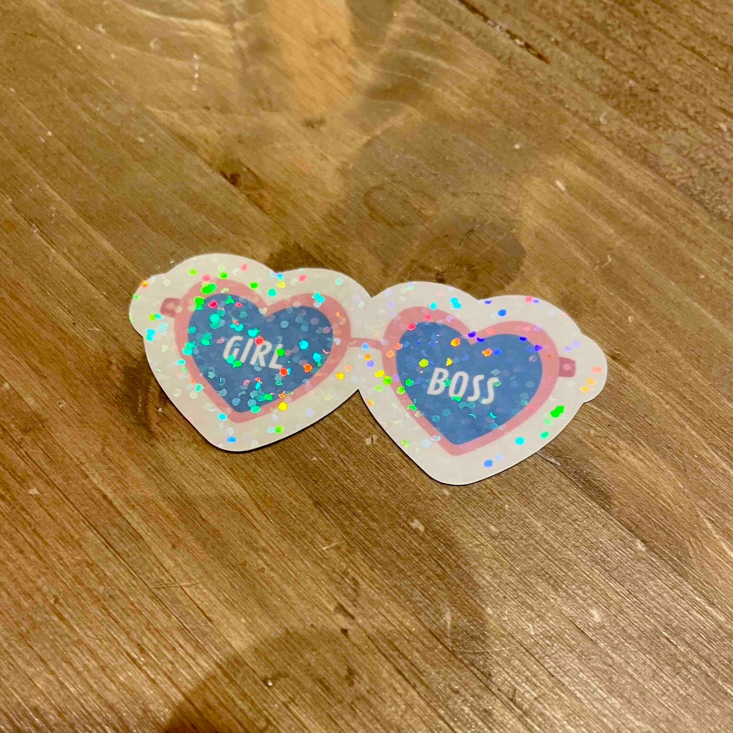 Sticker Lunettes coeur Girl boss