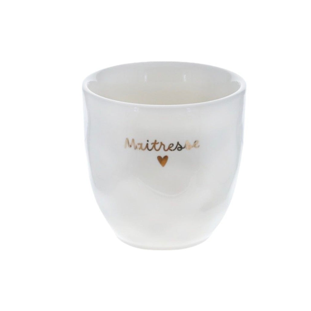 Tasse Maîtresse coeur gold