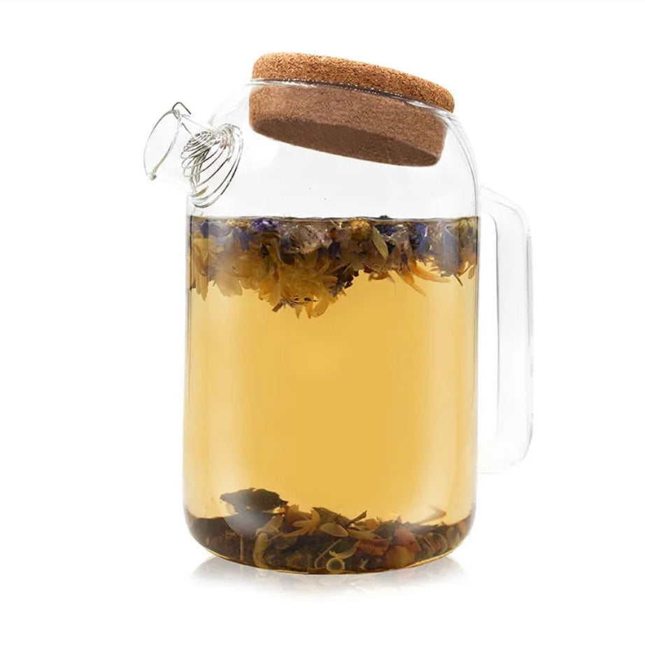 Théière en verre transparent