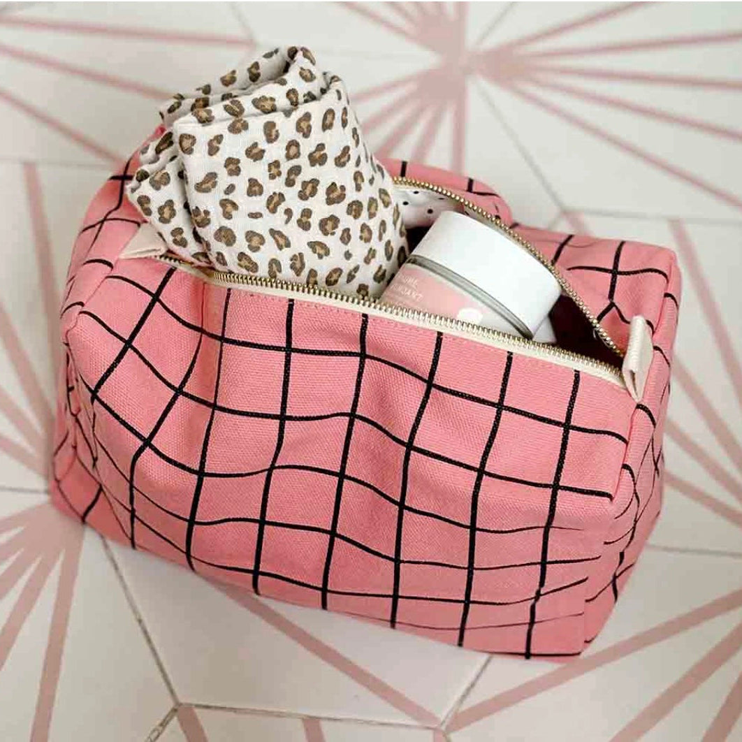 Trousse de toilette School Check Funky pink