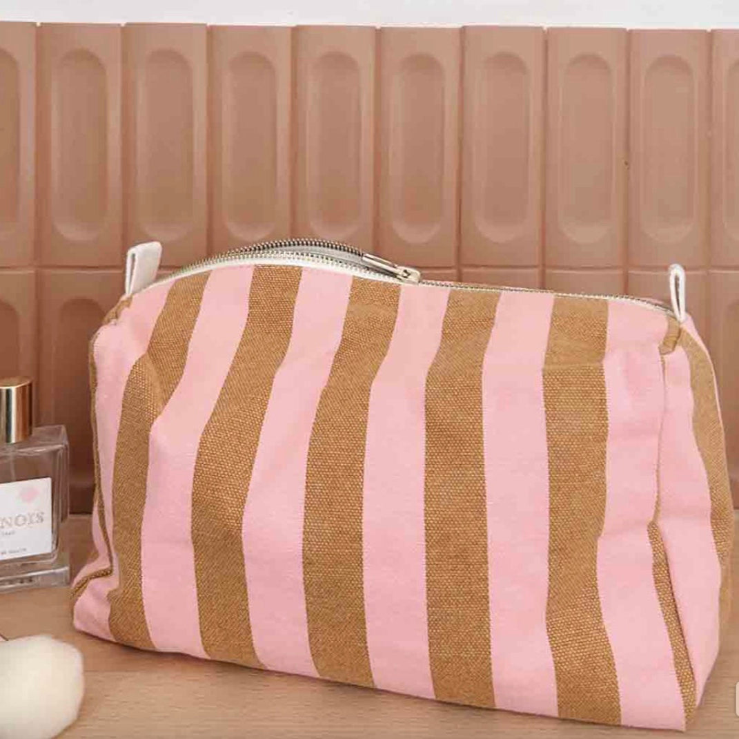 Trousse de toilette rayures Caramel Strawberry