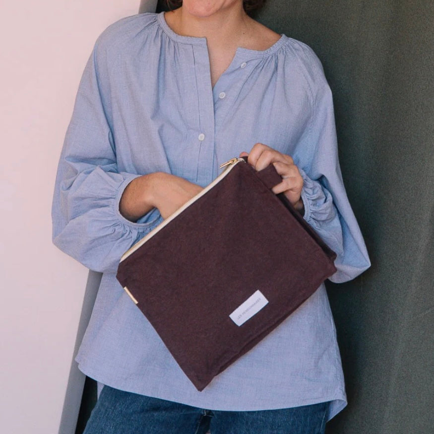 Trousse de toilette en toile de coton bio - Violet Aubergine