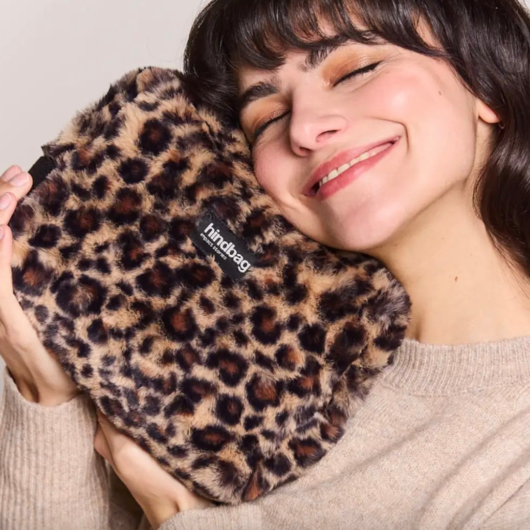 Trousse de toilette fausse fourrure léopard