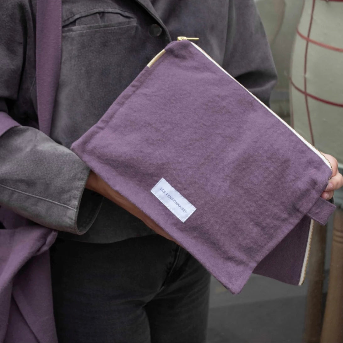 Trousse de toilette en toile de coton bio - Violet Celeste