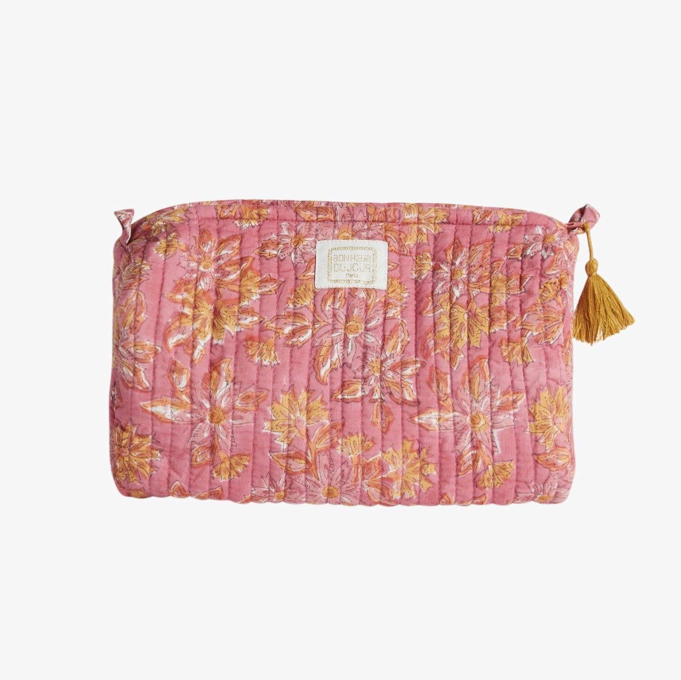 Trousse de toilette fleurs ocres