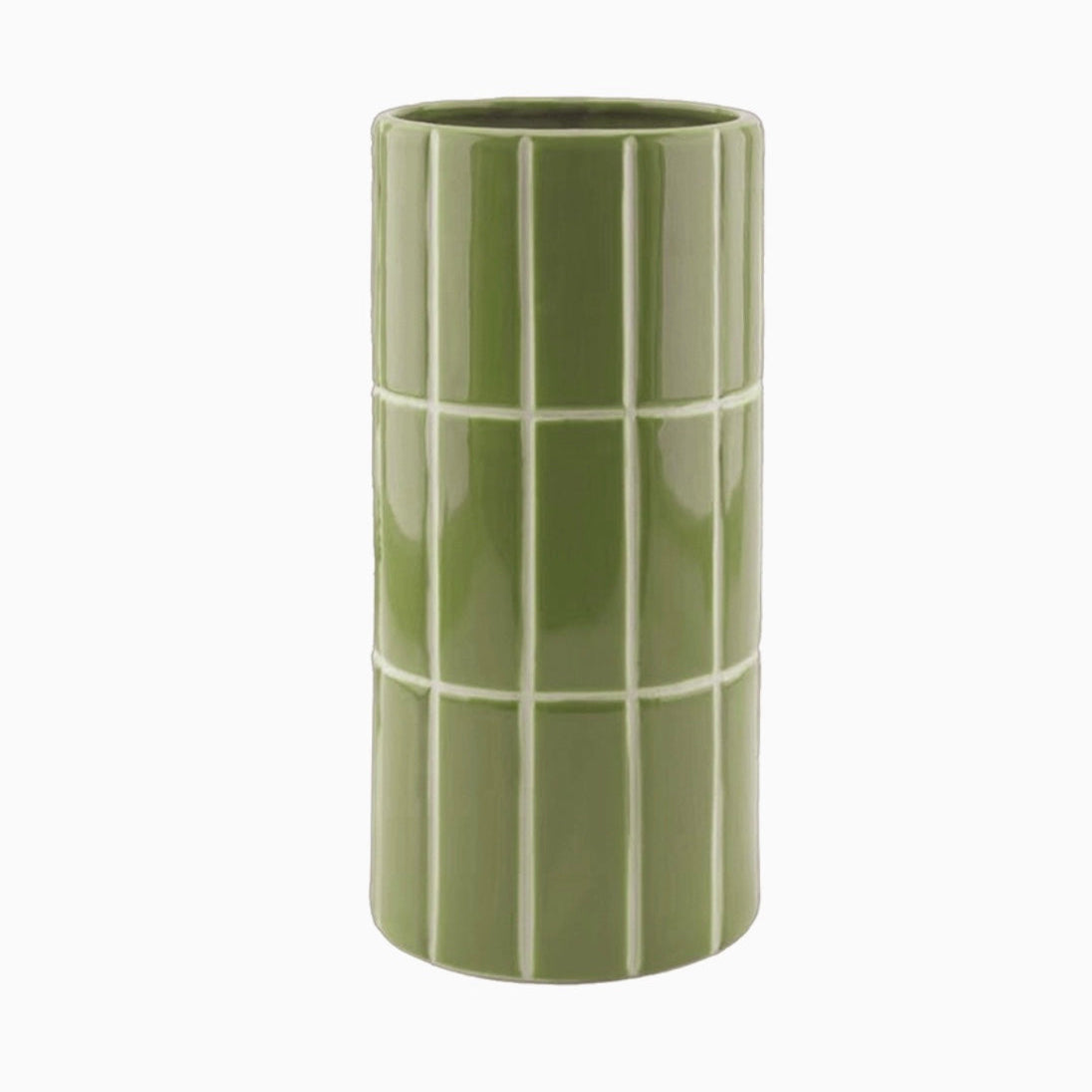 Vase carrelage kaki