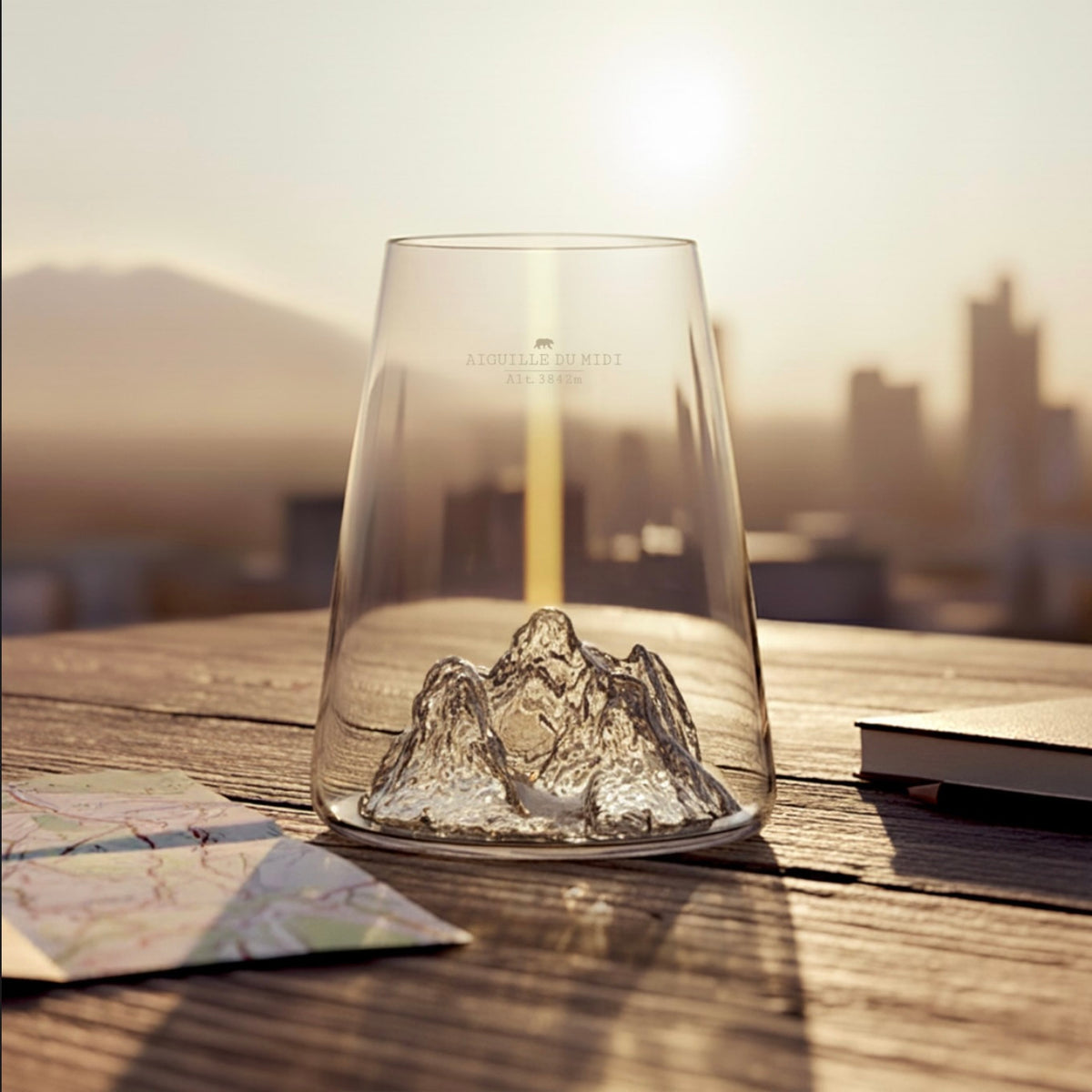 Verre Design topographic: Aiguille du midi