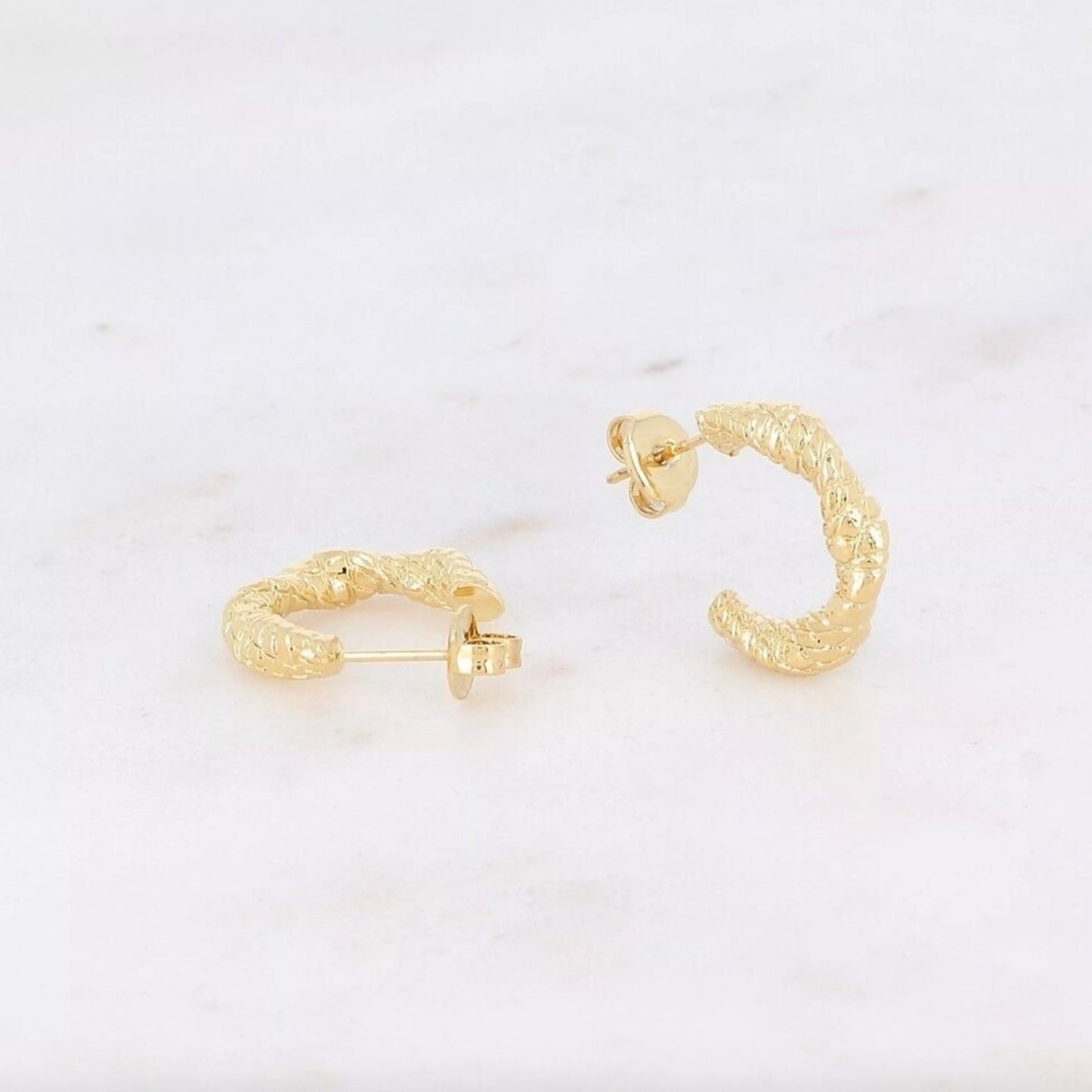 Boucles d'oreilles - Créoles effet crocro Mariette