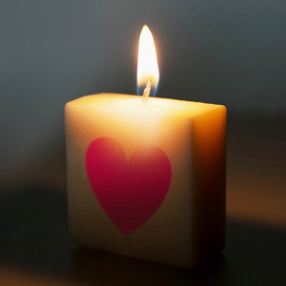 Bougies coeur rouge