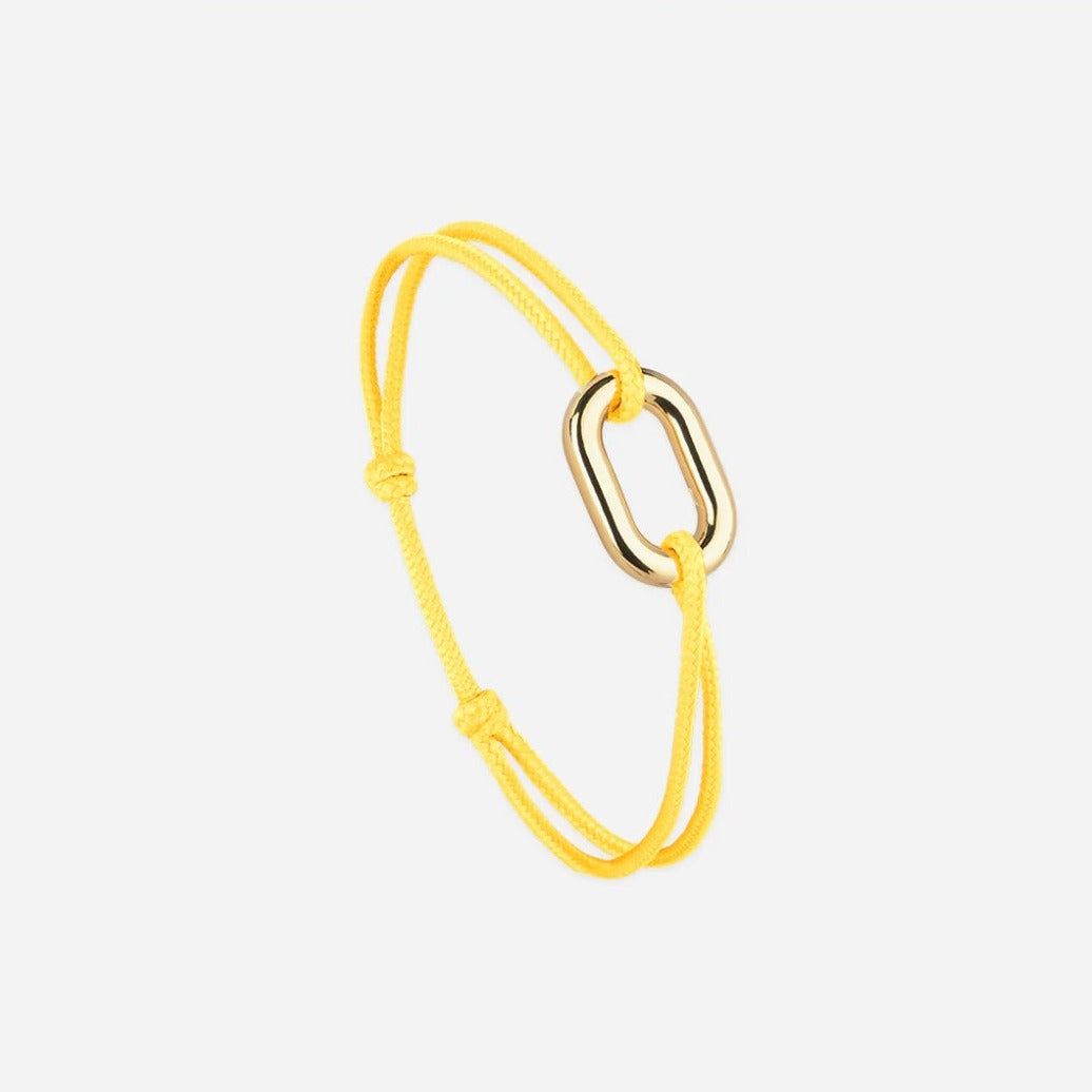 Bracelet Maillon 16mn - lien fin jaune plaqué or