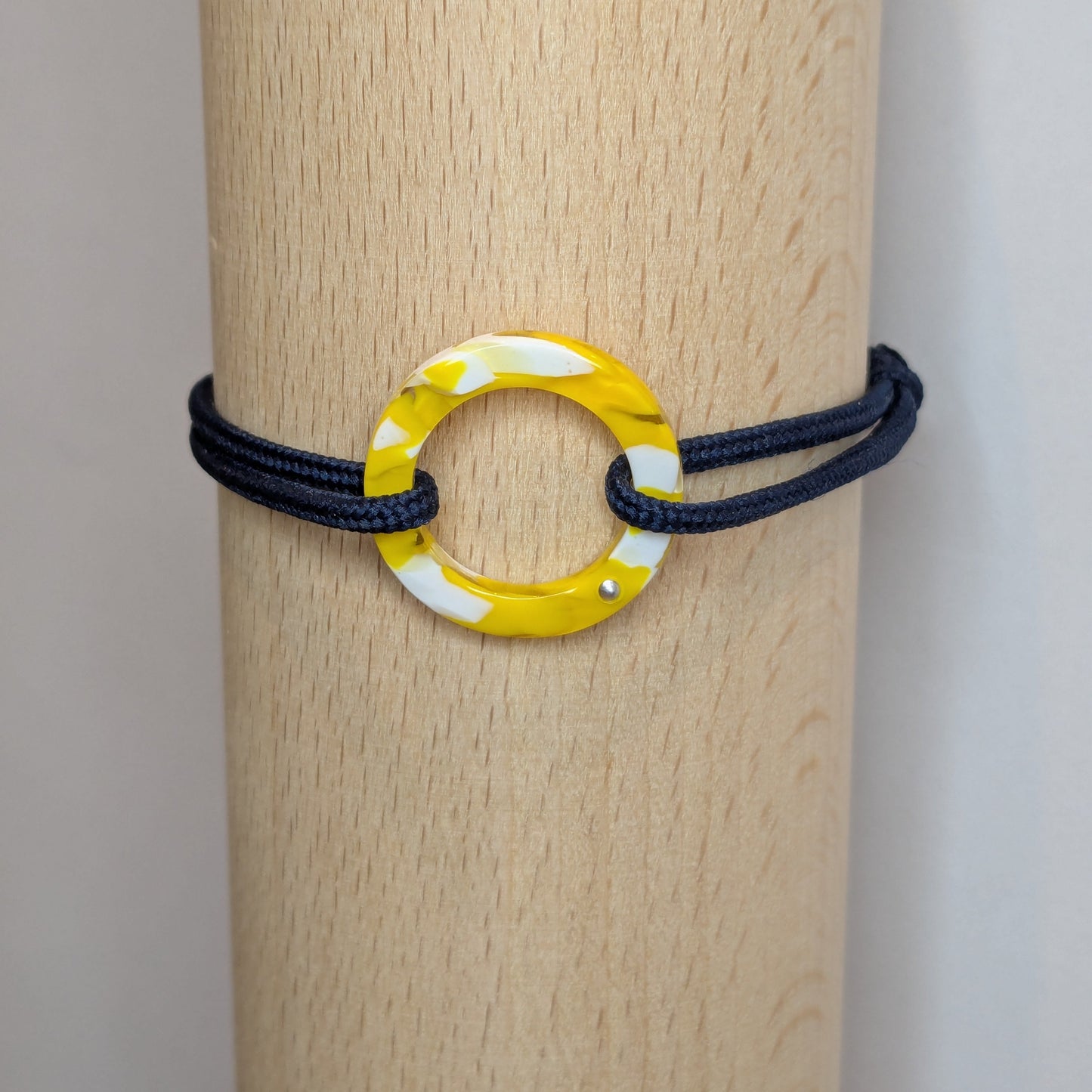 acétate rond jaune braceler camille p