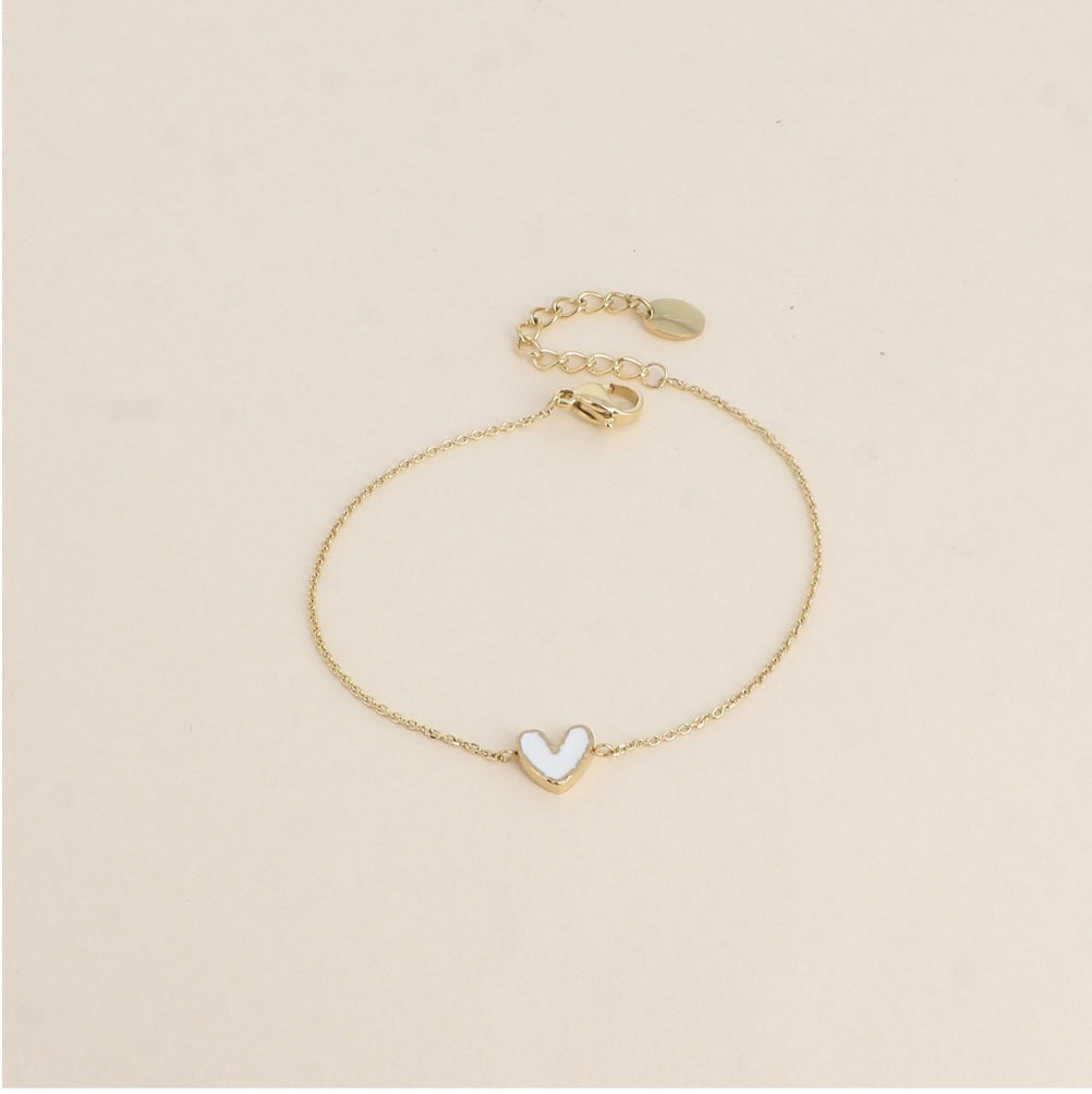 Bracelet coeur émaillé