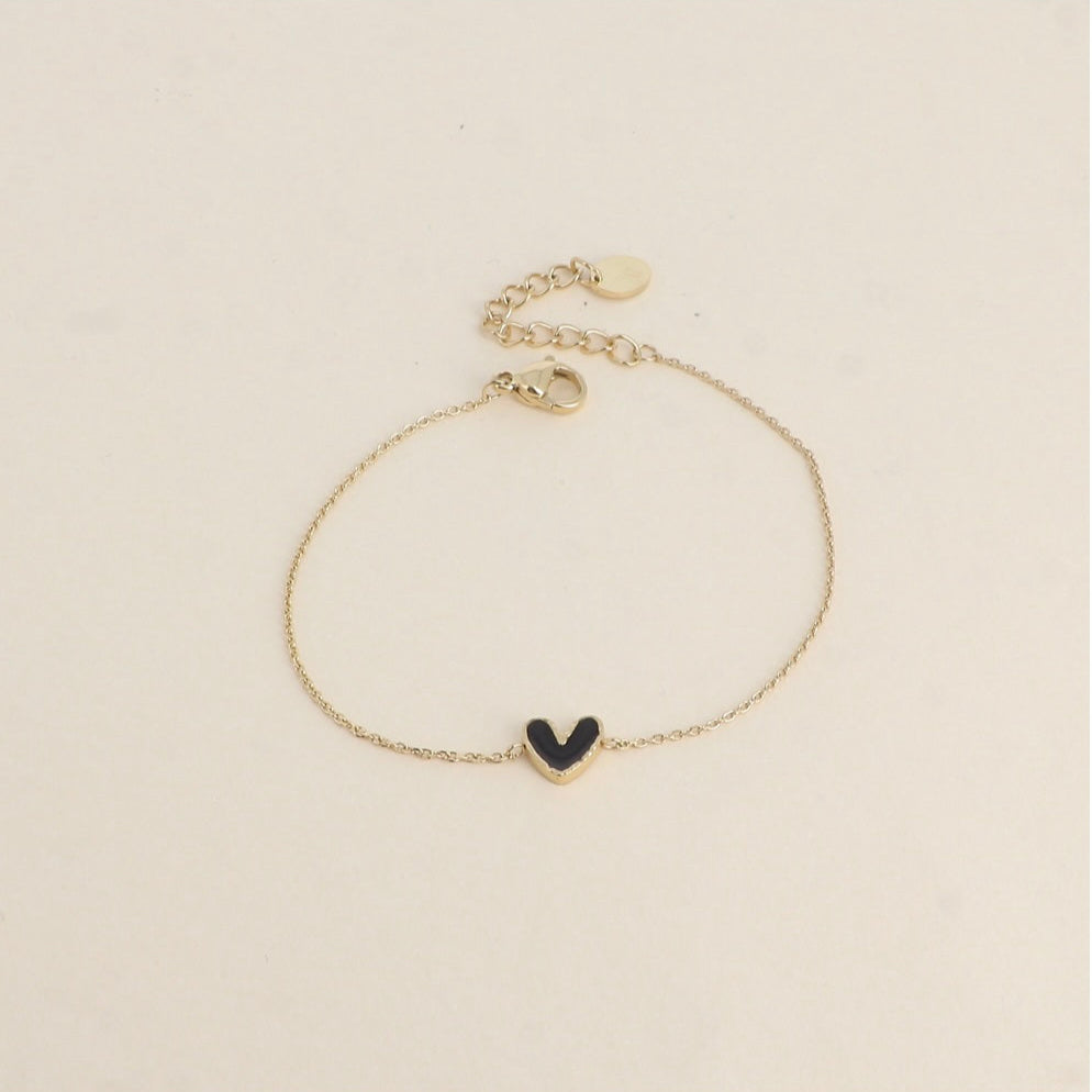 Bracelet coeur émaillé