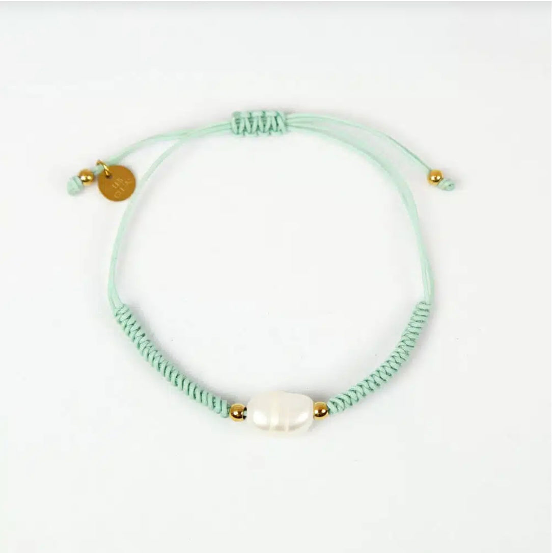 Bracelet perle d'eau douce lien couleur