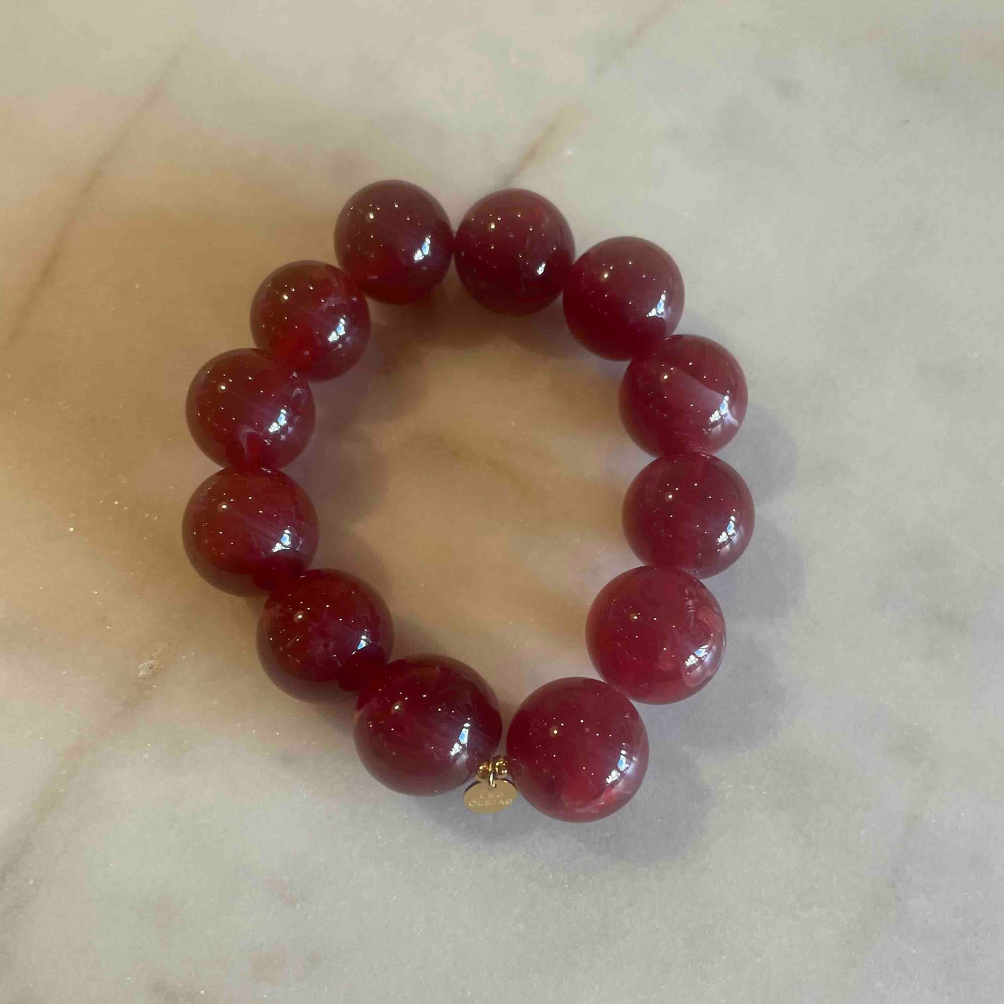 bracelet résine perles rondes