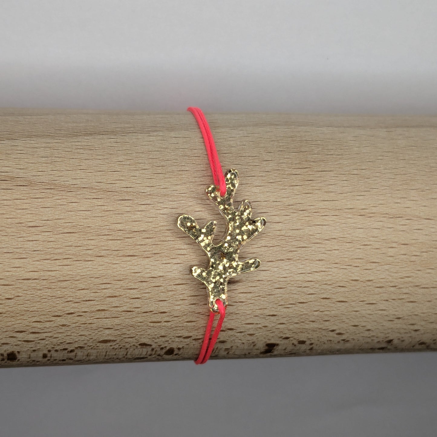 Bracelet acétate Corail lien fin
