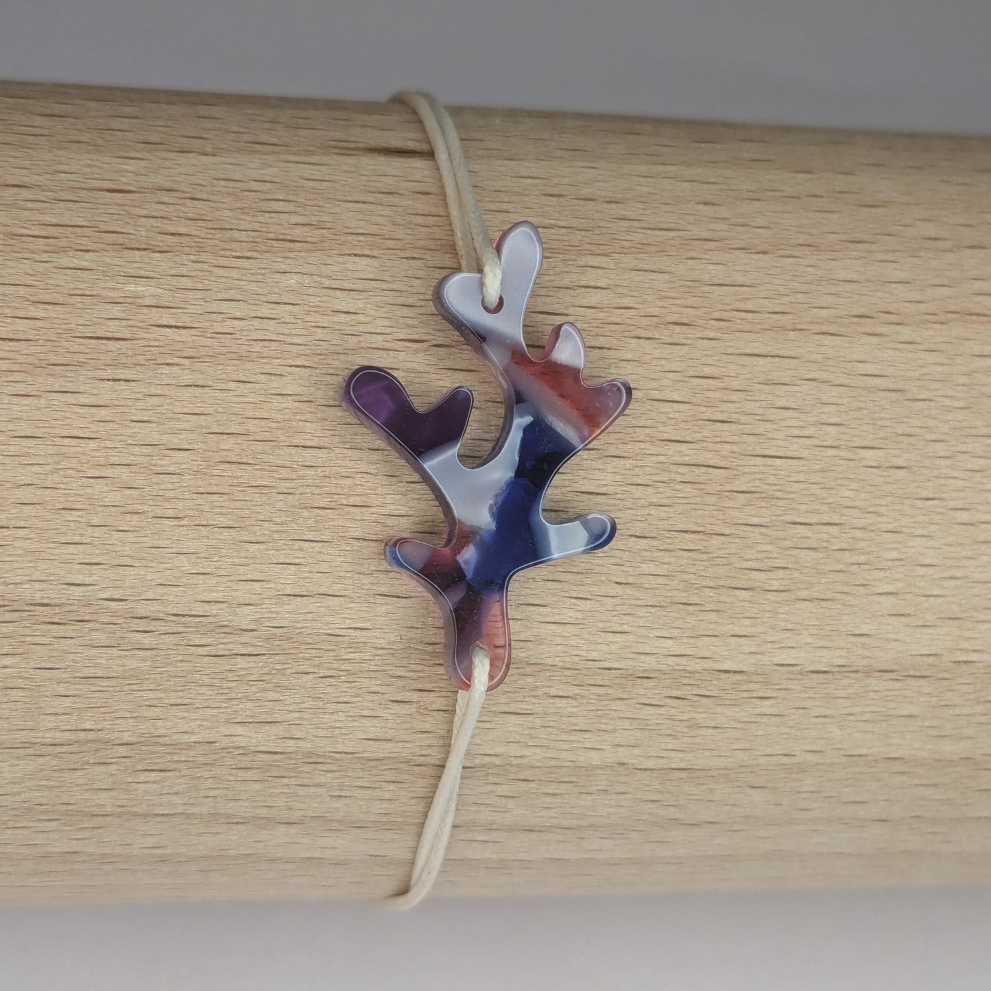 Bracelet acétate Corail lien fin