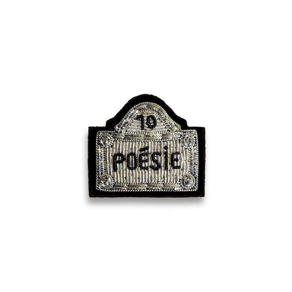 Broche - Plaque poésie argent