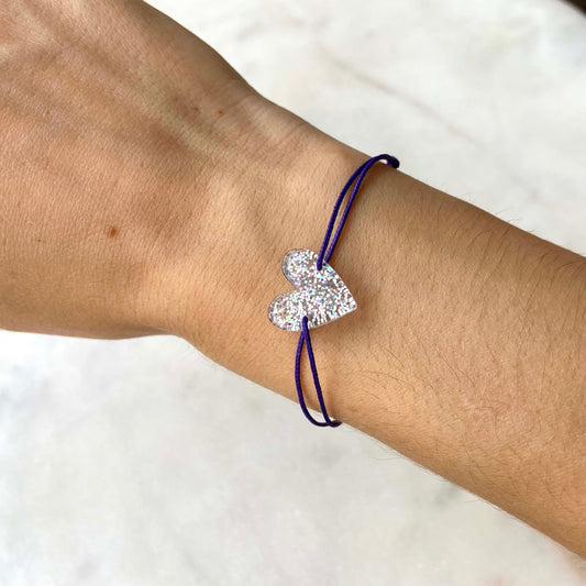 Bracelet acétate coeur