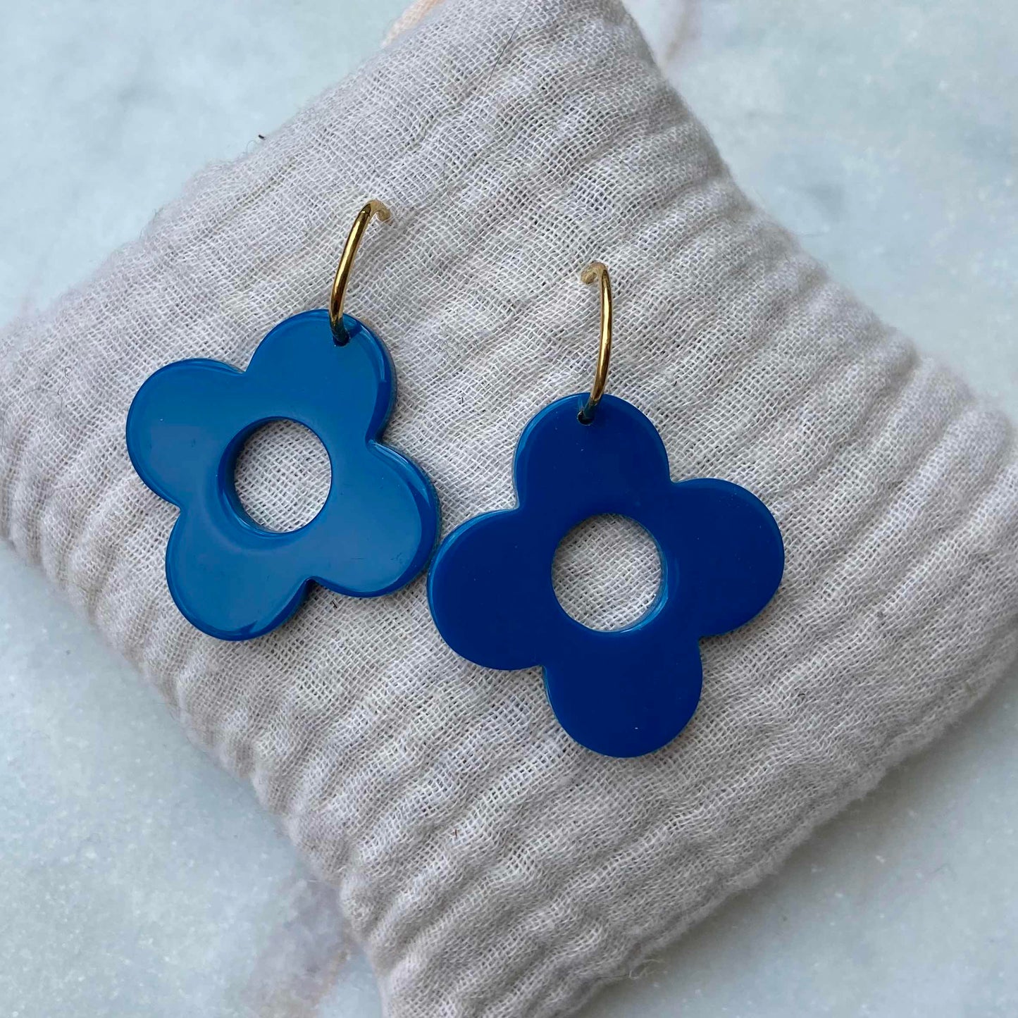 Boucles d'oreilles acétate - Grand modèle fleur