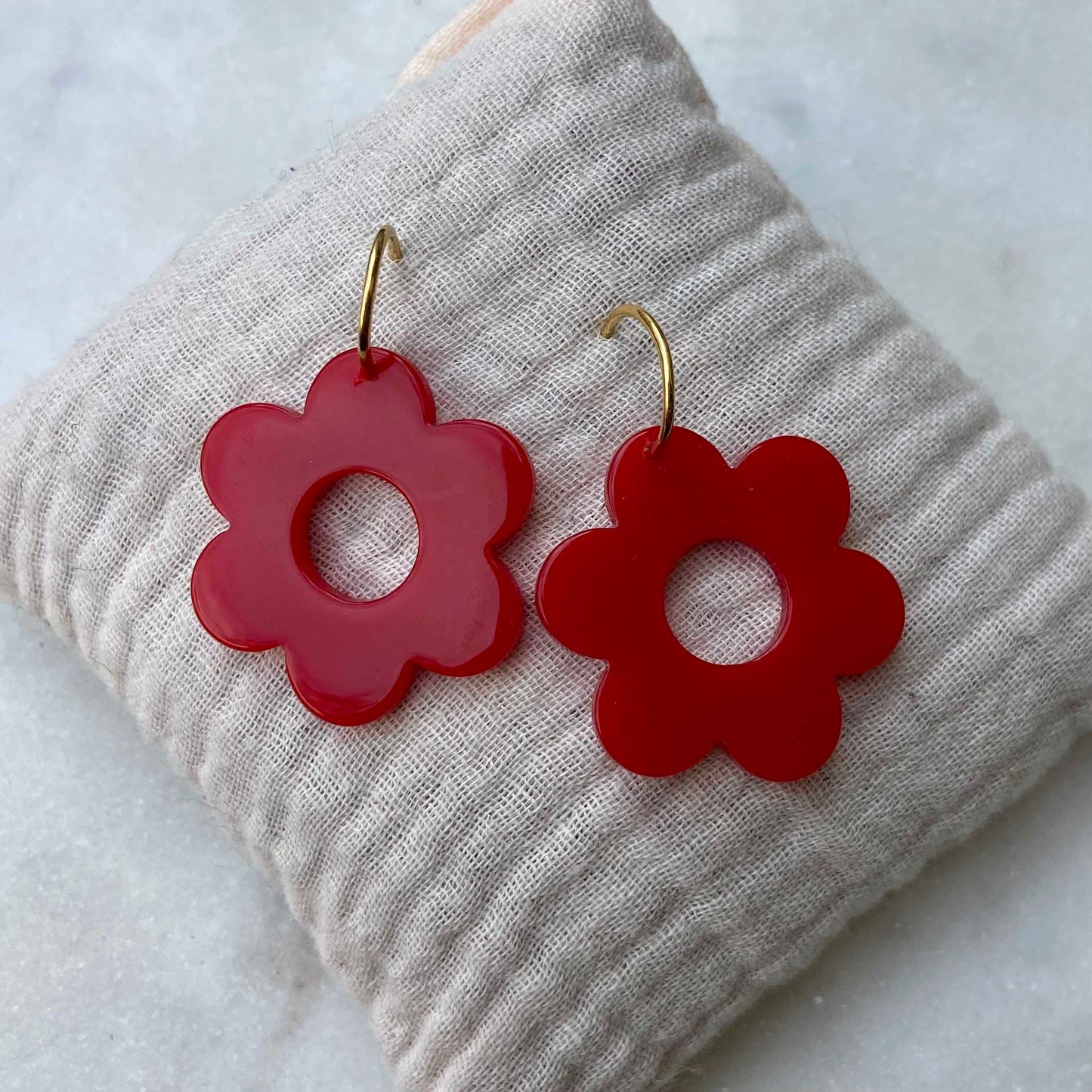 Boucles d'oreilles acétate - Grand modèle fleur