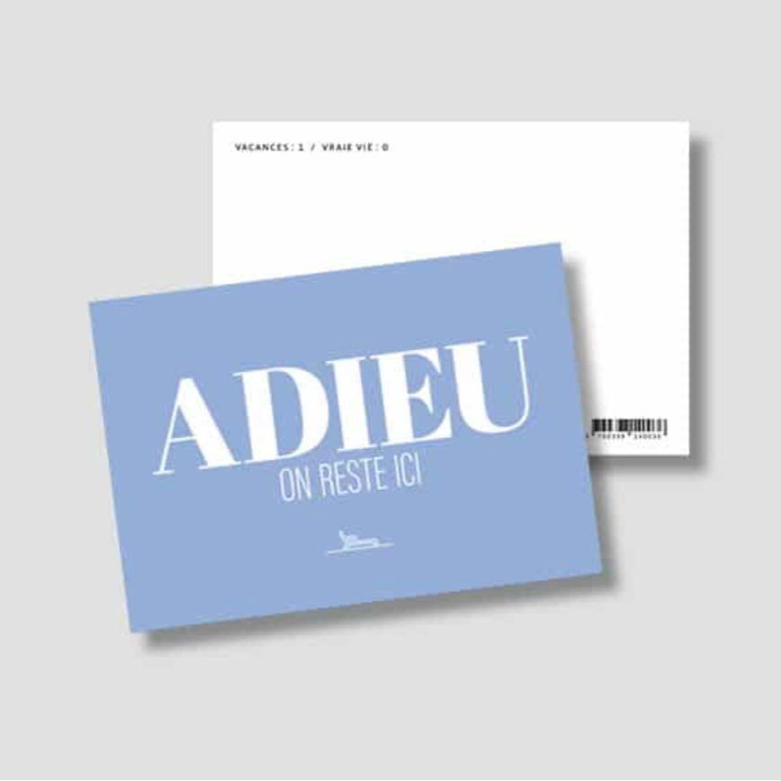 Carte Postale Adieu on reste ici