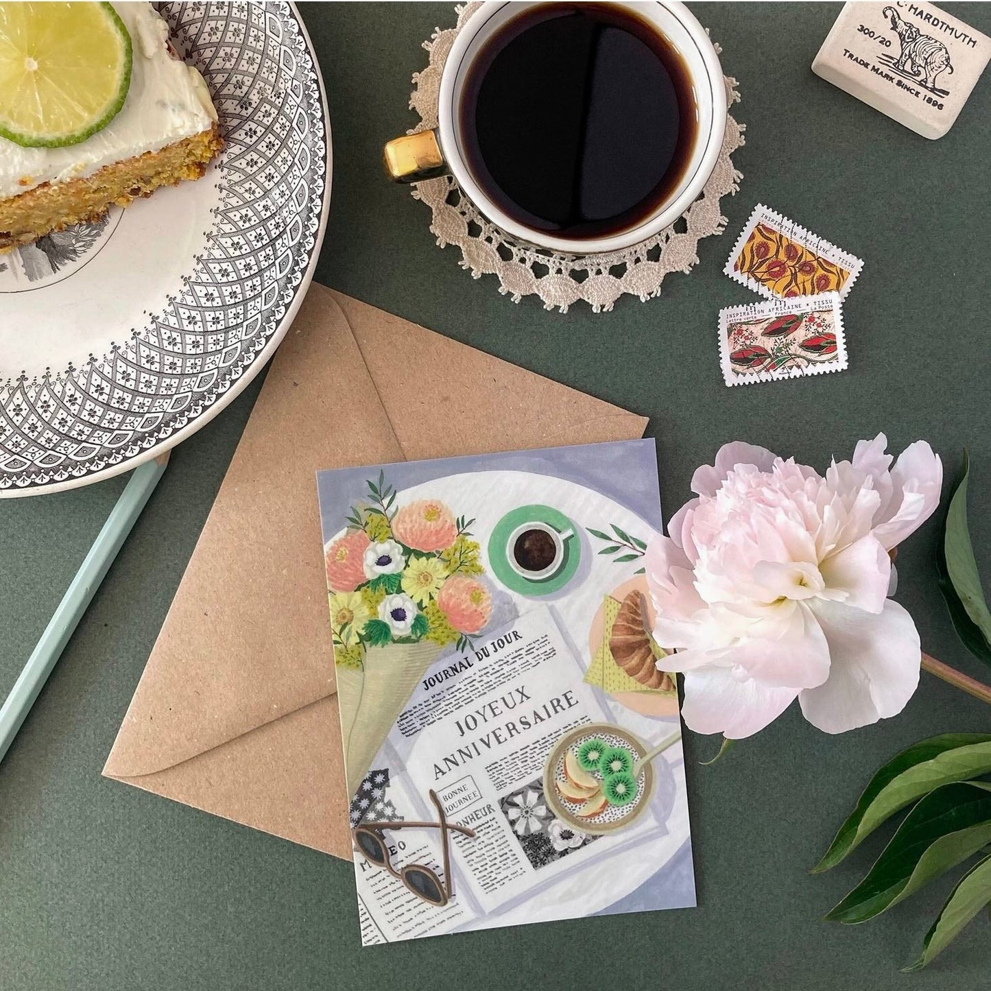 Carte Postale Joyeux anniversaire Journal