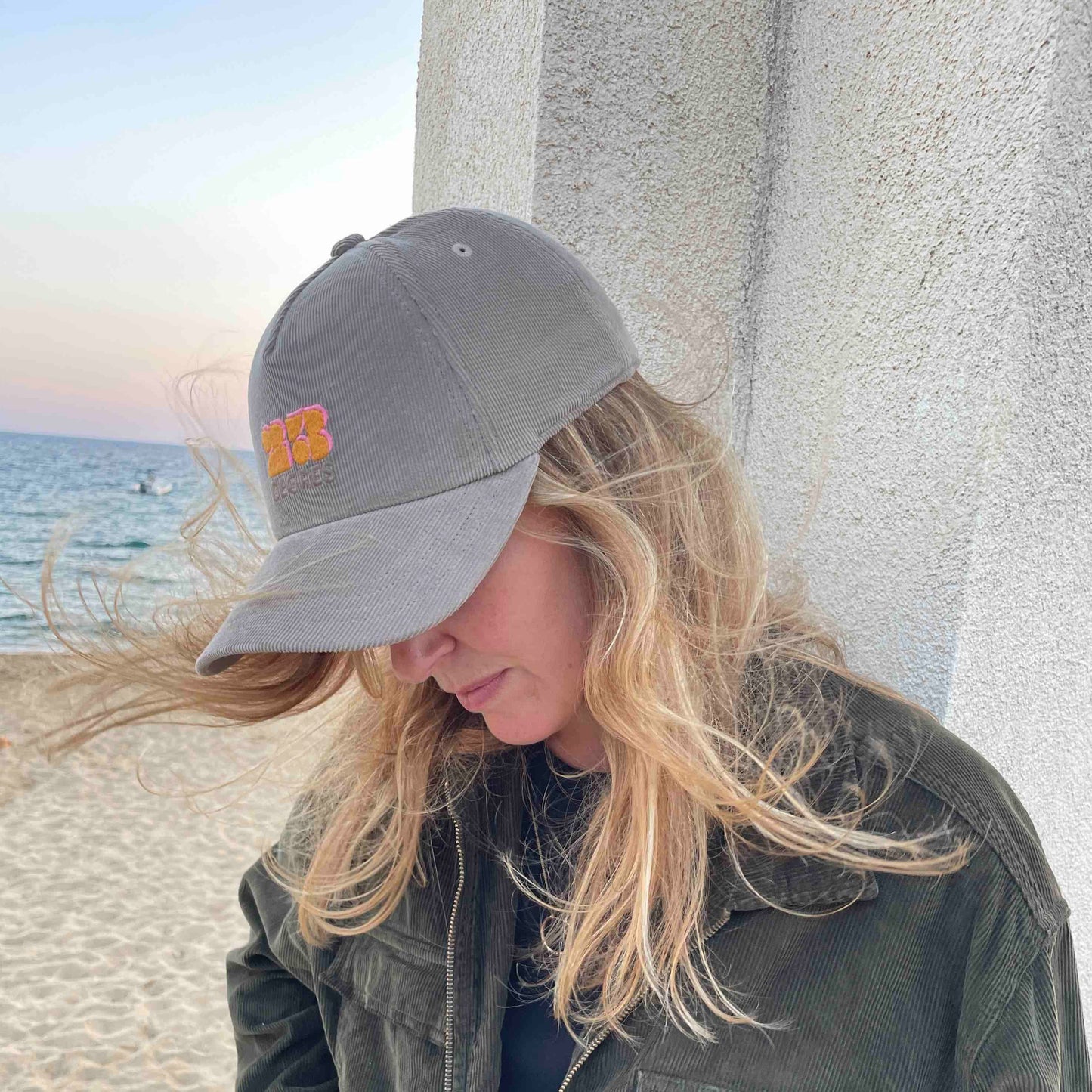 Casquette velours Beige