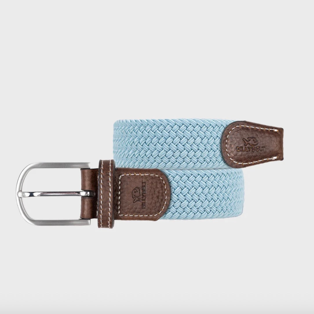 Ceinture tressée élastique bleu nuage