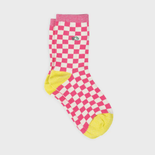 billybelt chaussettes carreaux jaune rose