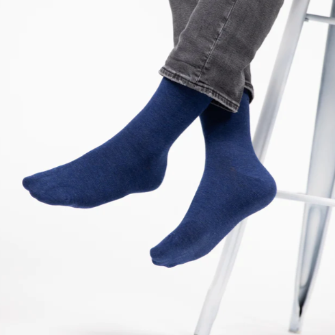 billybelt chaussettes bambou homme bleu chiné