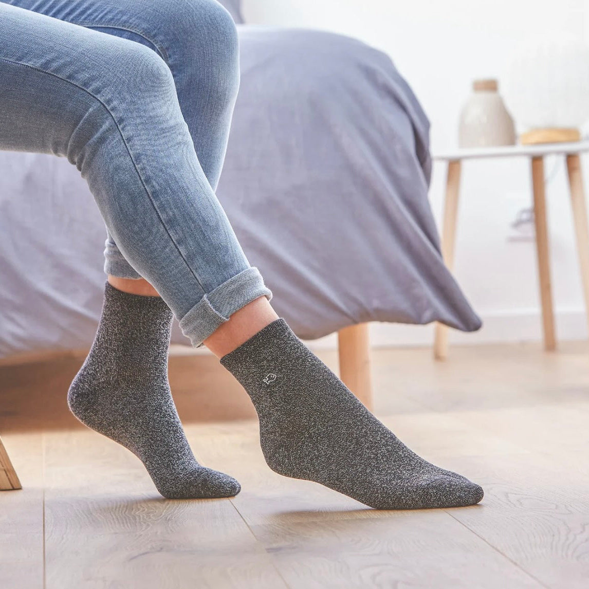Chaussettes unies paillettes