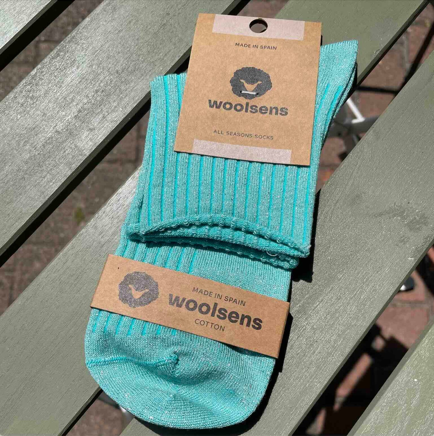 Chaussettes paillettes turquoise