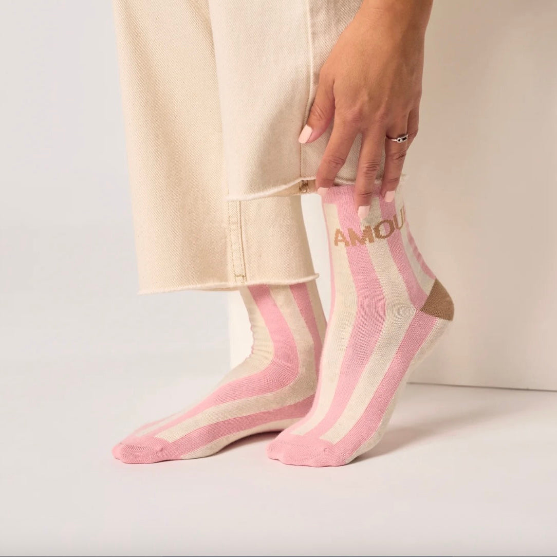 Chaussettes rayées Amour