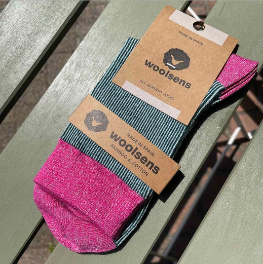 Chaussettes Saint tropez vert rose fuchia