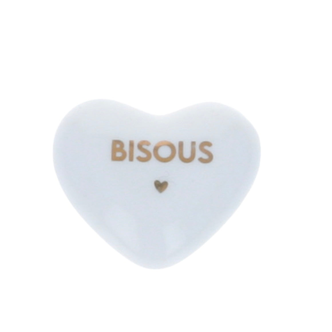 Coeur porcelaine Bisous doré