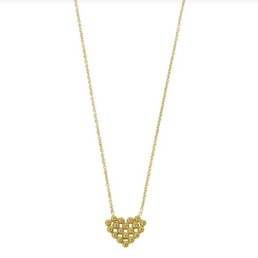 Collier chaîne coeur billes
