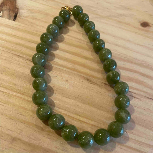 Collier perles rondes résine couleur