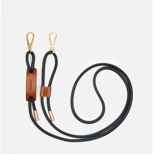 Cordon cuir téléphone - Noga noir