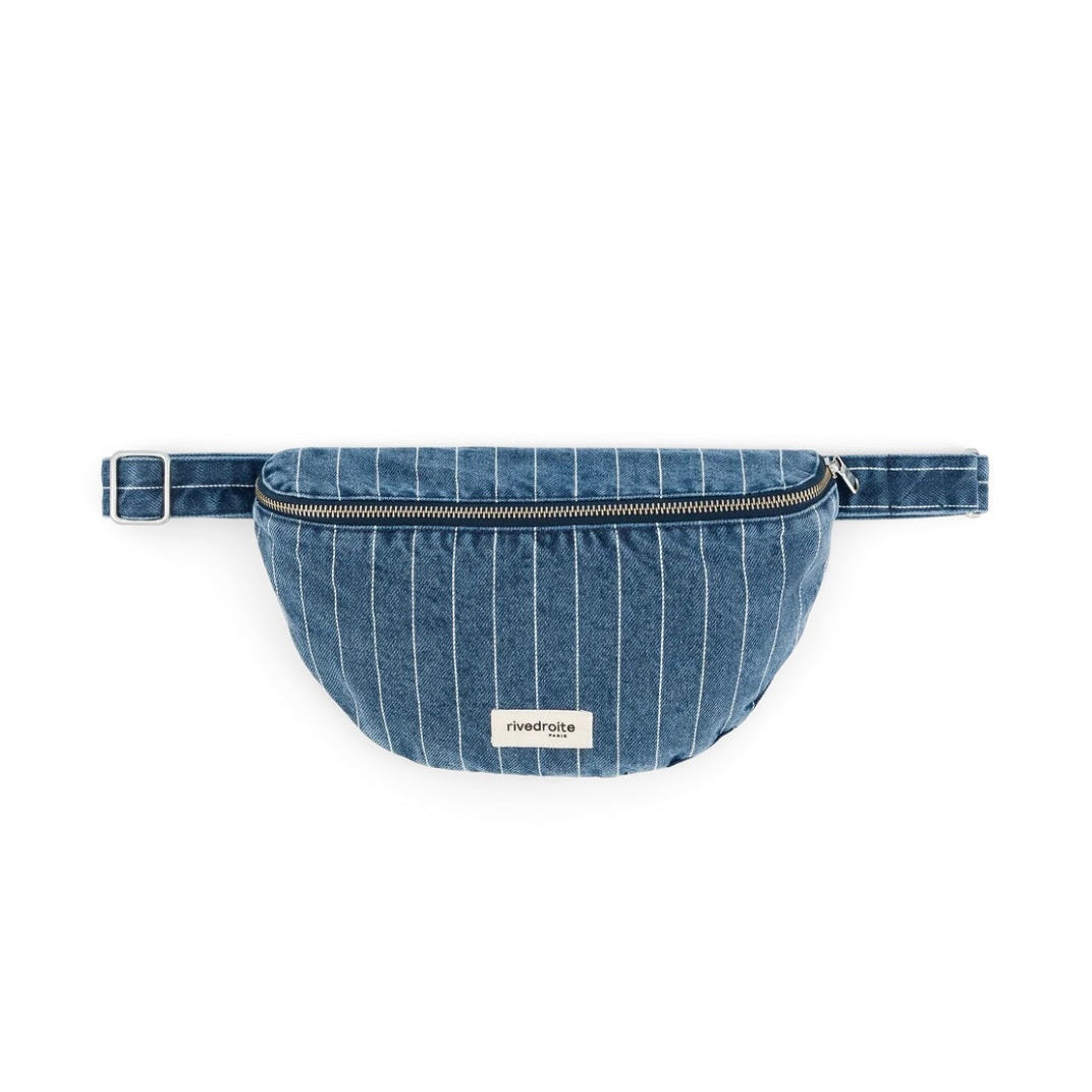 Sac banane Custine - Striped blue denim