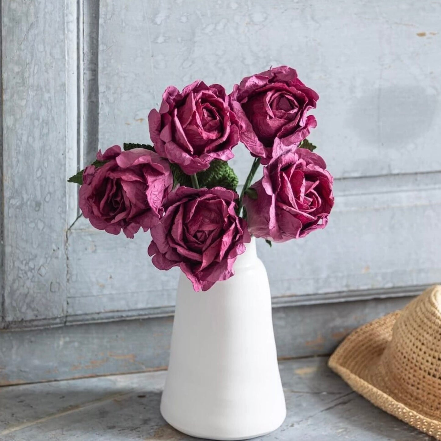 Fleur grande rose bordeaux