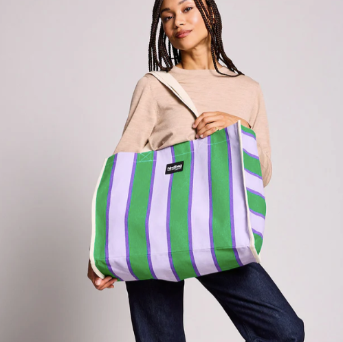cabas rayures vert hindbag