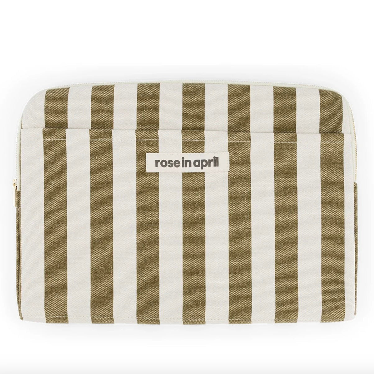 Pochette Ordinateur Olive & crème